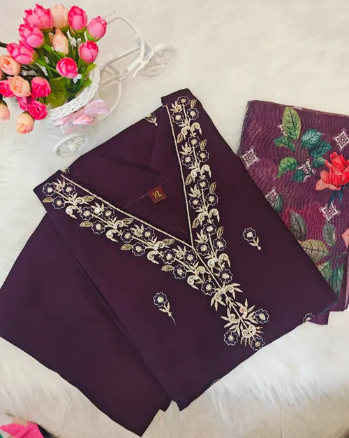 PREMIUM PURPLE KURTI SET KS27